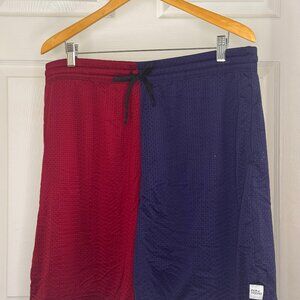 Pair of Thieves Re & Blue Colorblock Mesh Basketball Shorts, XL